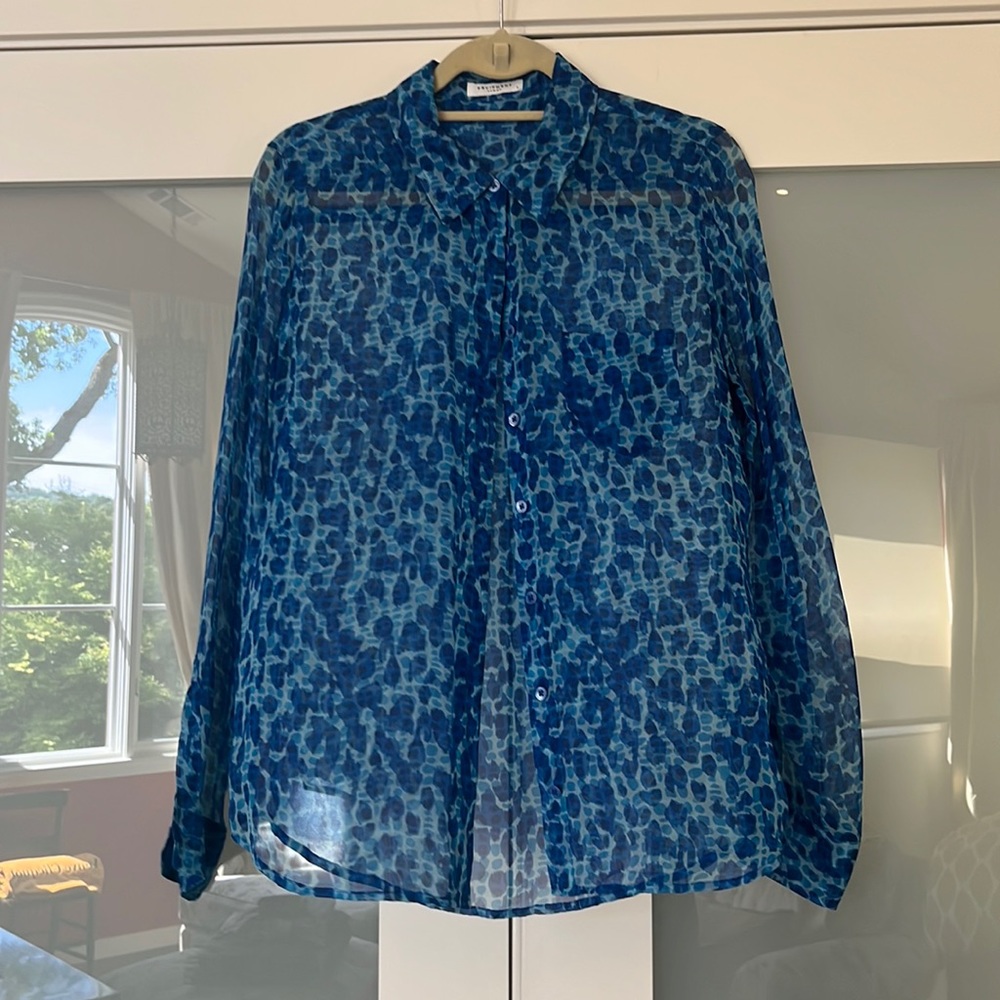 Equipment Femme Silk Leopard Print Blouse